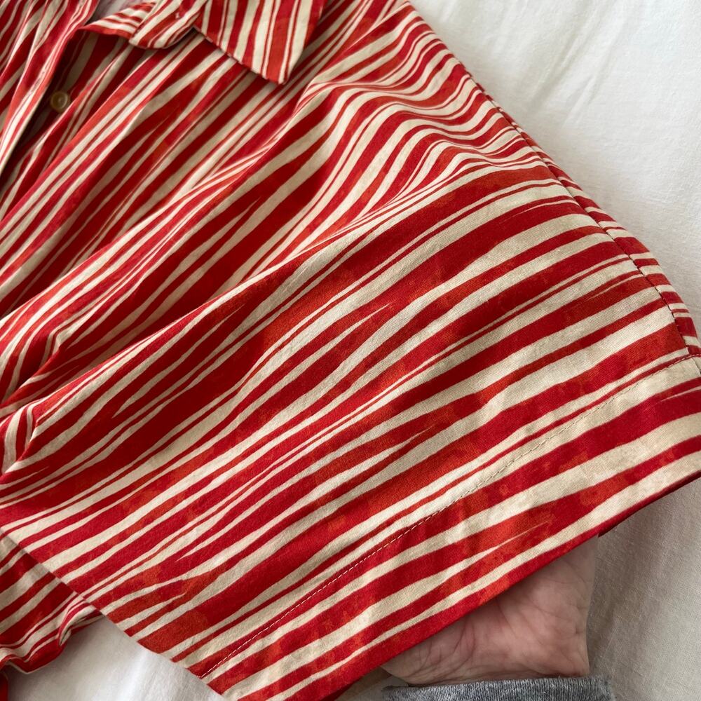 Anthropologie Exquise The Tobie Cadence Shirt Dress Midi in Red Ivory, Size XS - Picture 9 of 14